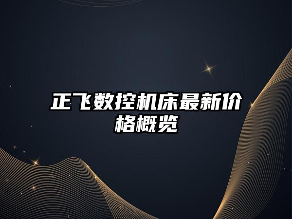 正飛數控機床最新價格概覽